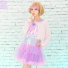 LISTEN FLAVOR Lace-up Tulle Frill Skirt Hot