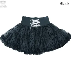 LISTEN FLAVOR Lace-up Tulle Frill Skirt Hot