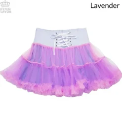 LISTEN FLAVOR Lace-up Tulle Frill Skirt Hot