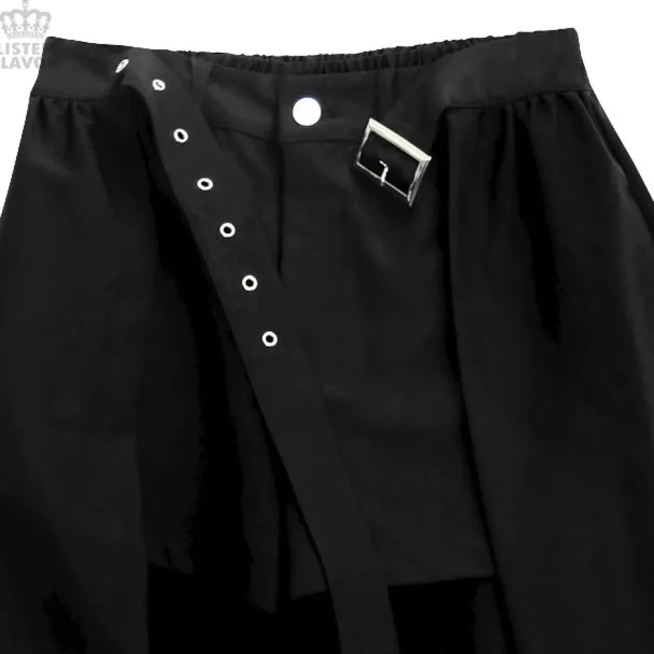 Bottoms>LISTEN FLAVOR Layered Hemline Skirt w/ Shorts