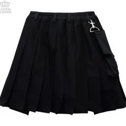 LISTEN FLAVOR Layered Pleated Flap Skirt w/ Shorts and Detachable Pocket New