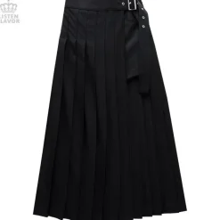 LISTEN FLAVOR Layered Pleated Long Flap Skirt w/ Shorts Discount