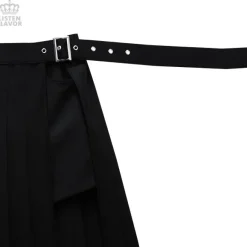 LISTEN FLAVOR Layered Pleated Long Flap Skirt w/ Shorts Discount