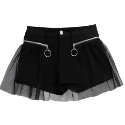 LISTEN FLAVOR Layered Shorts w/ Tulle Clearance