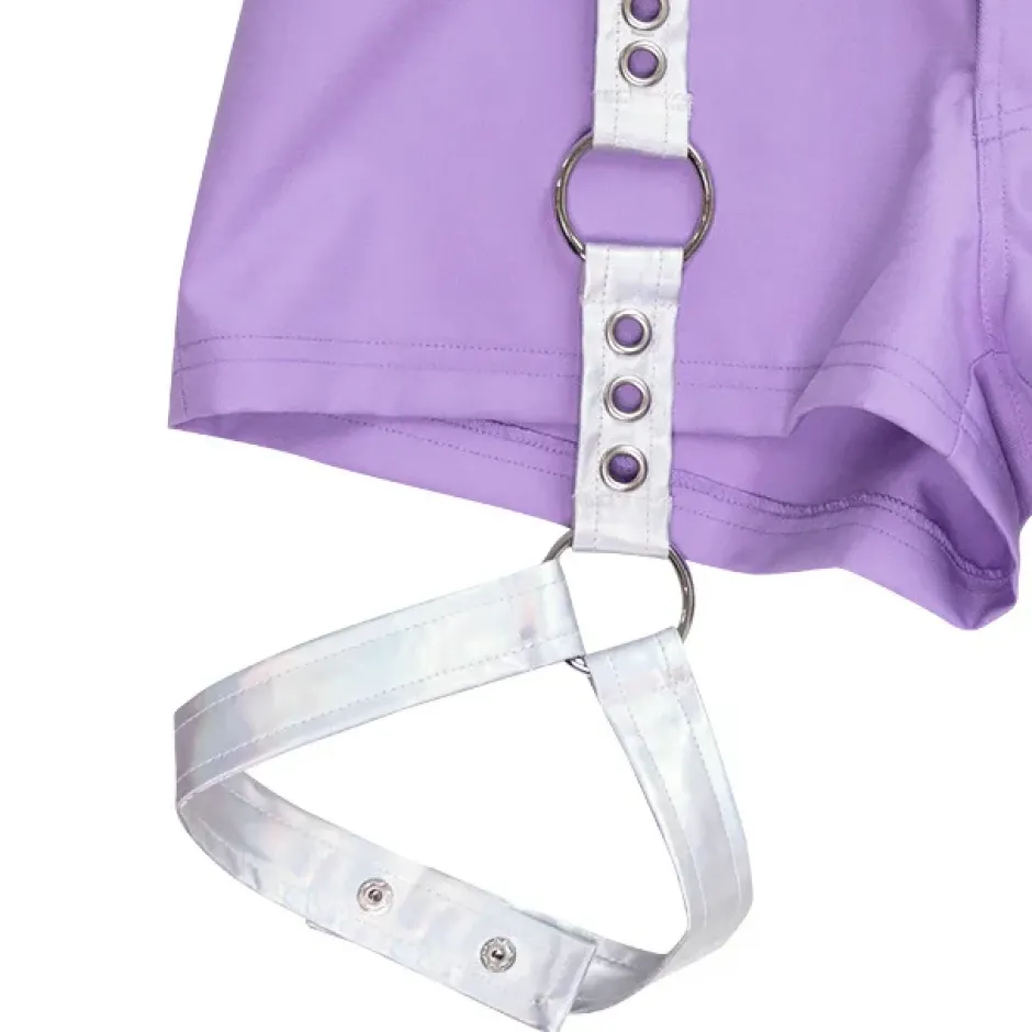 LISTEN FLAVOR Light Purple Shorts w/ Harness Garter Belt Online