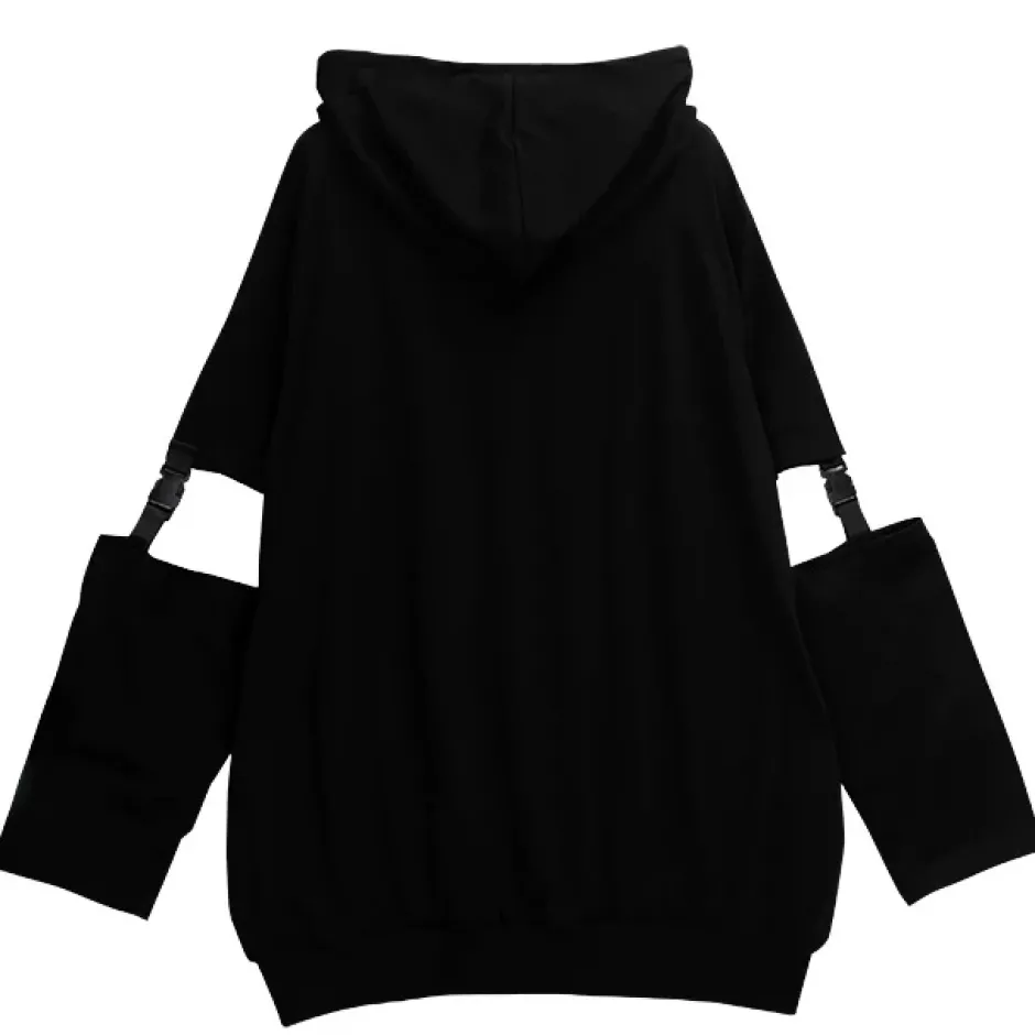 LISTEN FLAVOR LOADING Separate Sleeve Belt Cut Hoodie Outlet