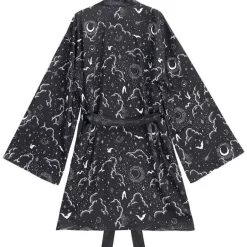 Jackets & Hoodies>LISTEN FLAVOR Magical Night Black Kimono Robe