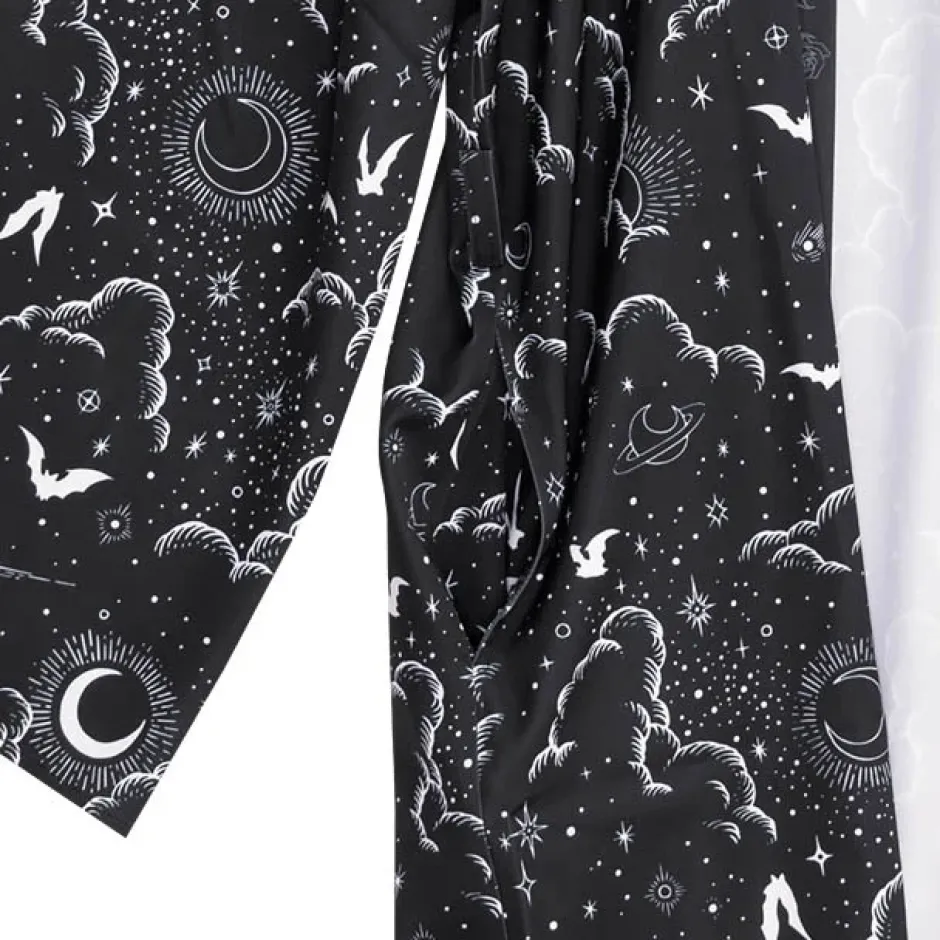 Jackets & Hoodies>LISTEN FLAVOR Magical Night Black Kimono Robe