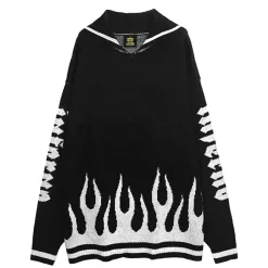 Tops>LISTEN FLAVOR Magic Flame Sailor Knit