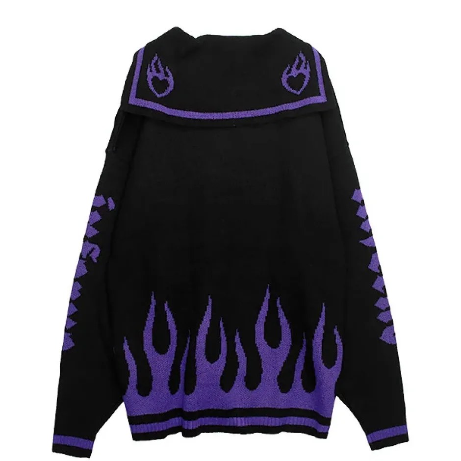 Tops>LISTEN FLAVOR Magic Flame Sailor Knit