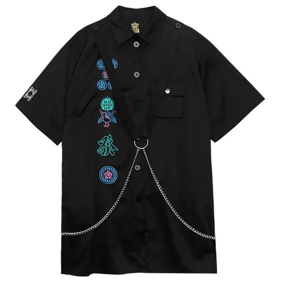 LISTEN FLAVOR Mahjong Short Sleeve Shirt w/ Harness Clearance