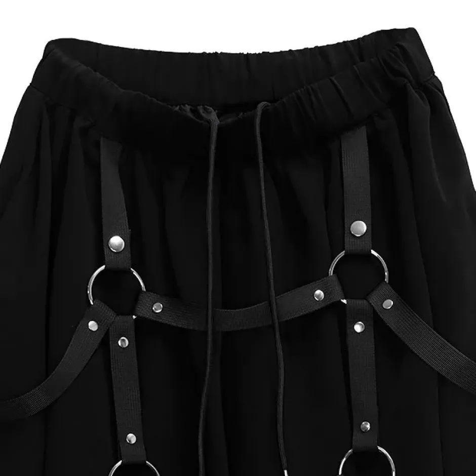 Bottoms>LISTEN FLAVOR Maxi Skirt w/ Harness Belt