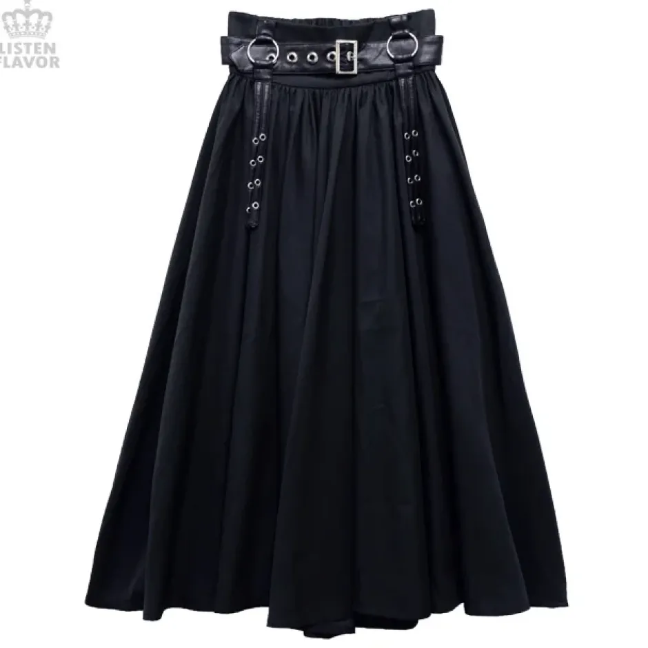 LISTEN FLAVOR Maxi Skirt w/ Harness Belt Discount