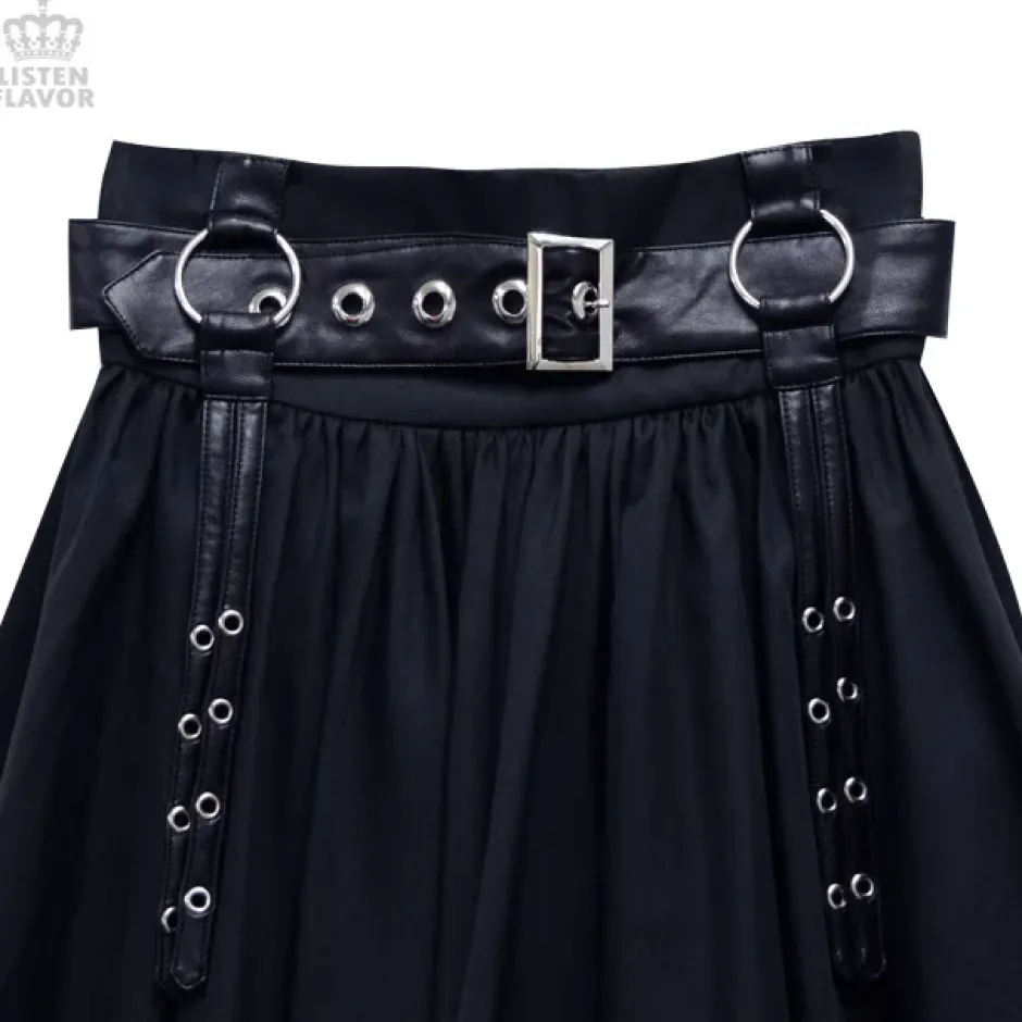 LISTEN FLAVOR Maxi Skirt w/ Harness Belt Discount