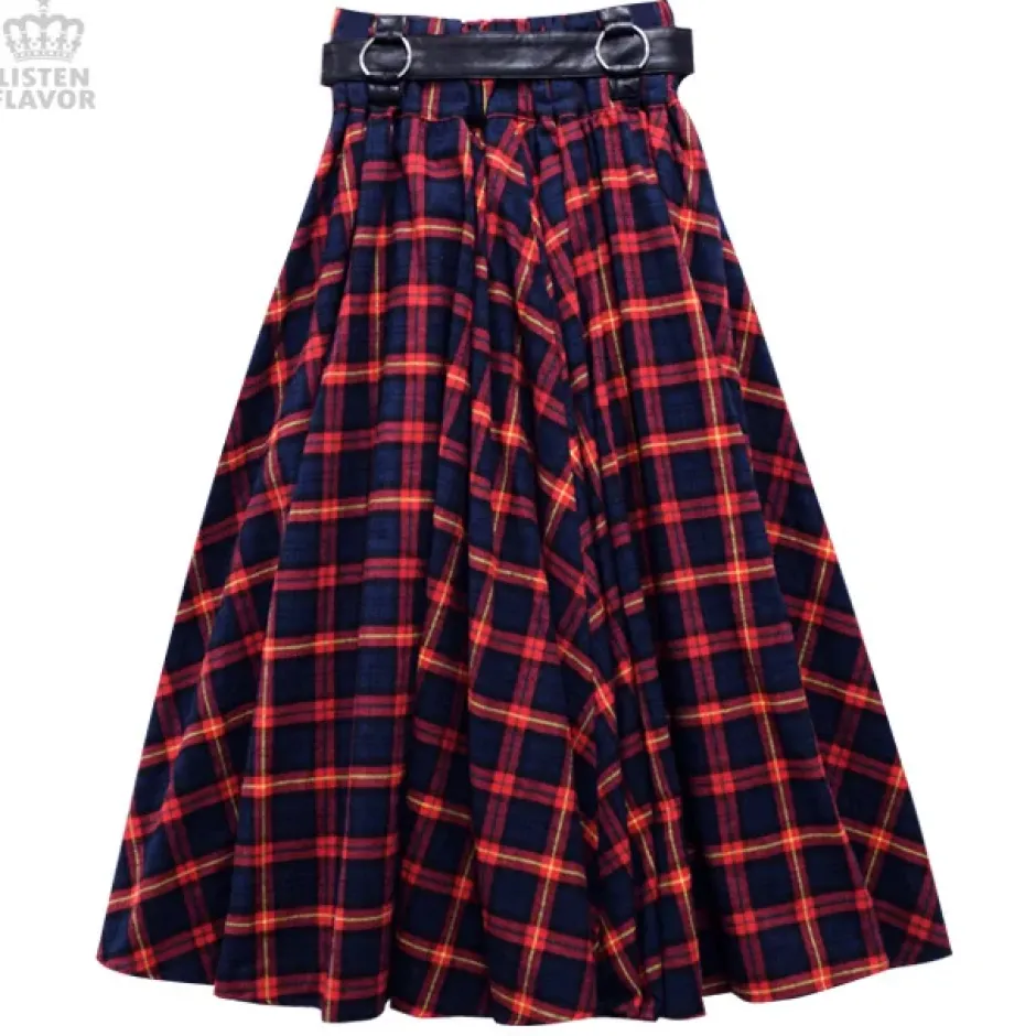 LISTEN FLAVOR Maxi Skirt w/ Harness Belt Discount