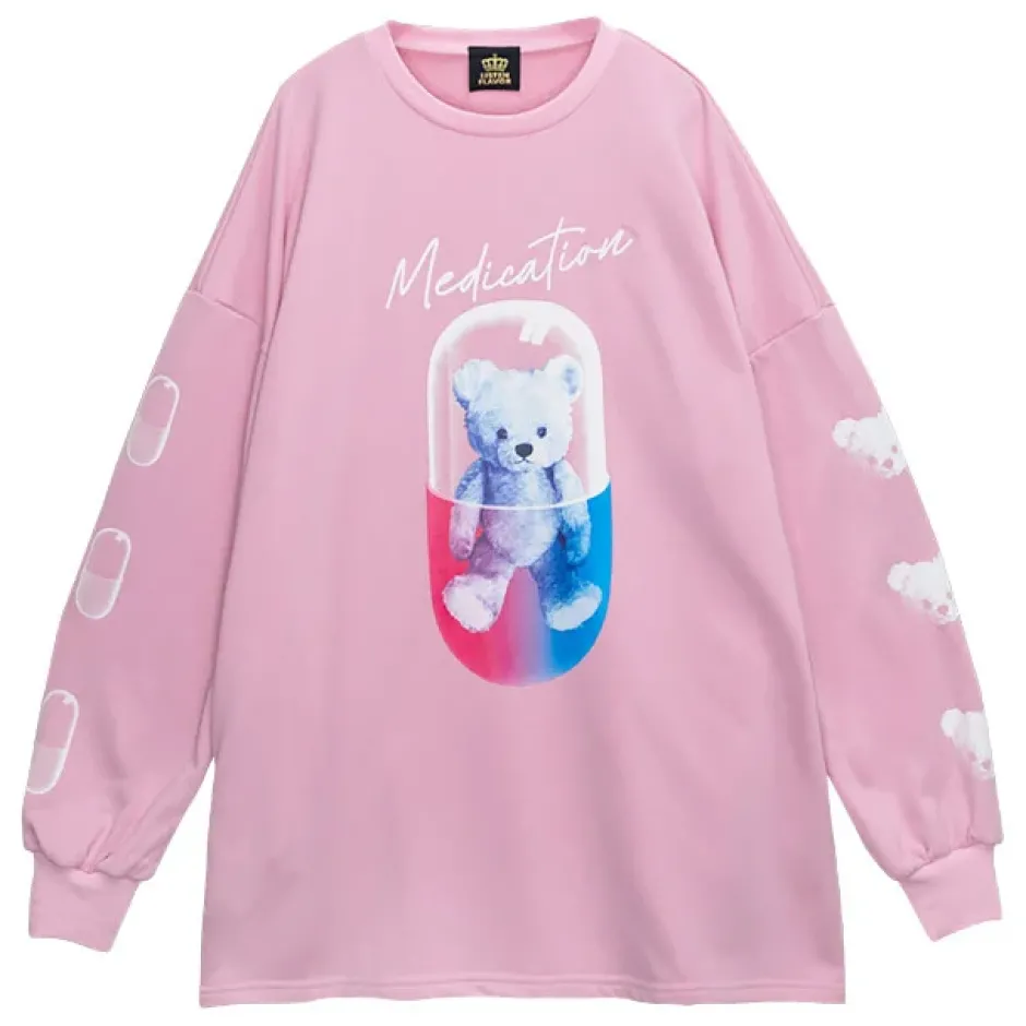 Jackets & Hoodies>LISTEN FLAVOR Medication Bear Pullover