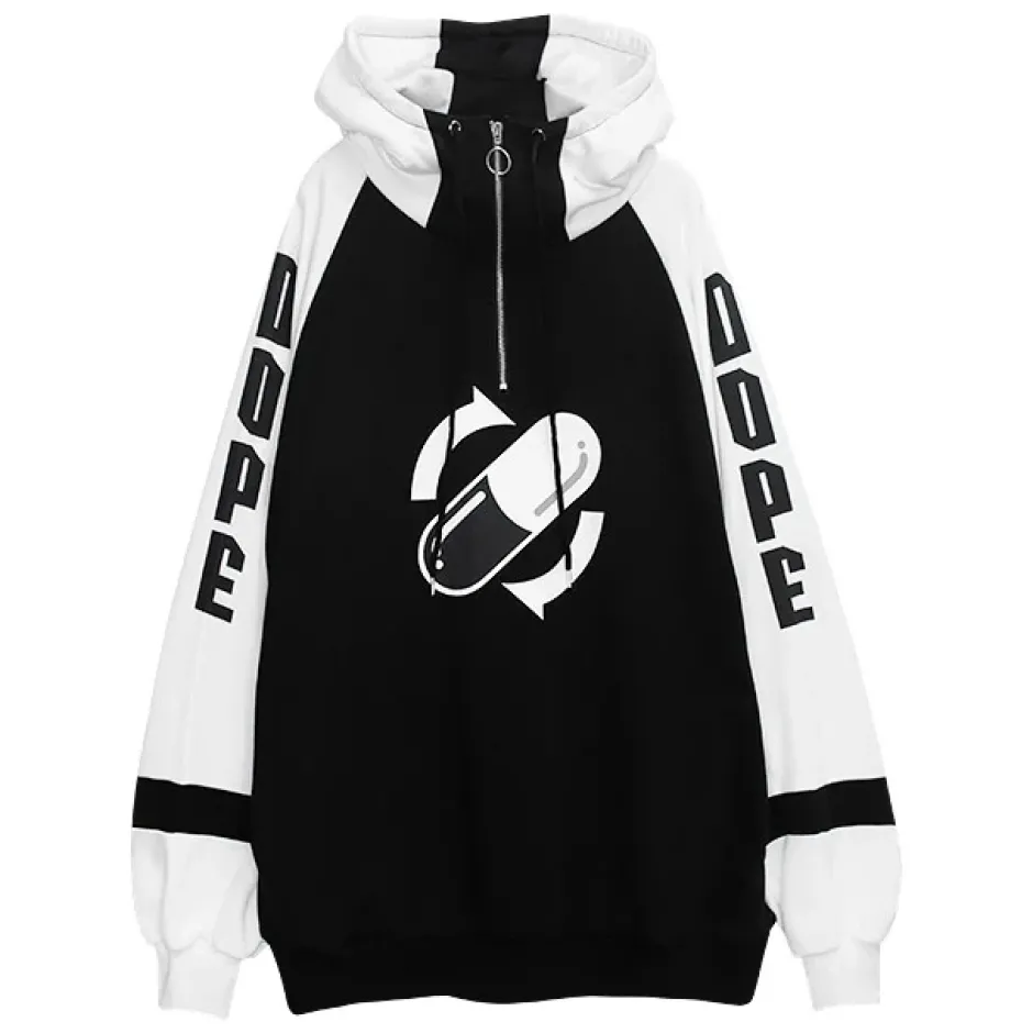 LISTEN FLAVOR Medication Dope Half Zip Hoodie Clearance