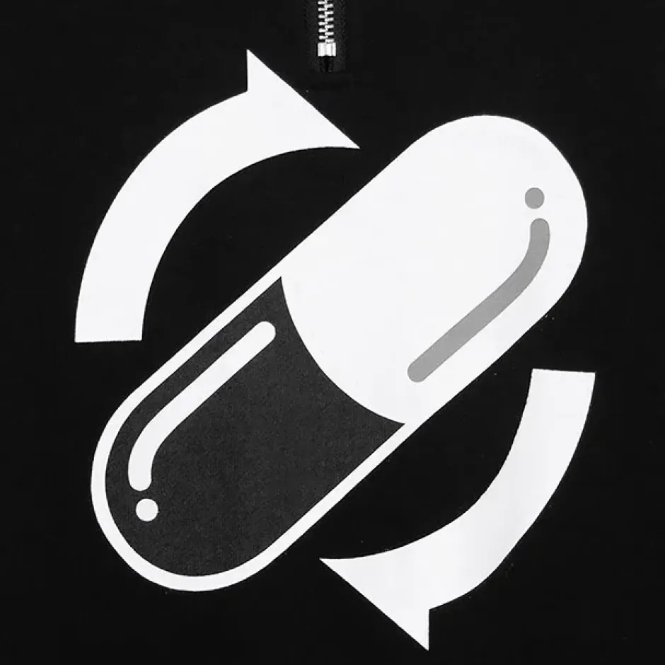 LISTEN FLAVOR Medication Dope Half Zip Hoodie Clearance