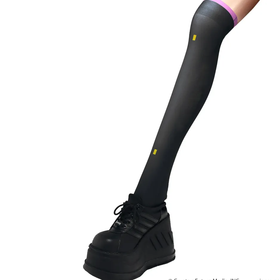 LISTEN FLAVOR Megurine Luka Knee-High Socks 2 Black Clearance