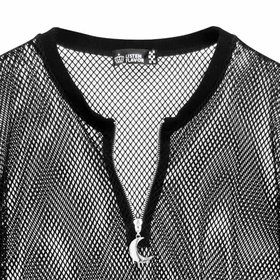Jackets & Hoodies>LISTEN FLAVOR Melty Moon Mesh Pullover