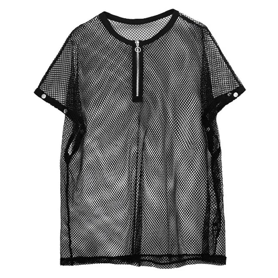 LISTEN FLAVOR Mesh 2-Way Pullover Hot