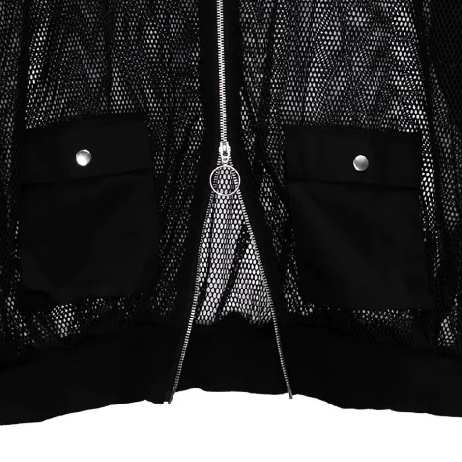 LISTEN FLAVOR Mesh Zip Hoodie Hot
