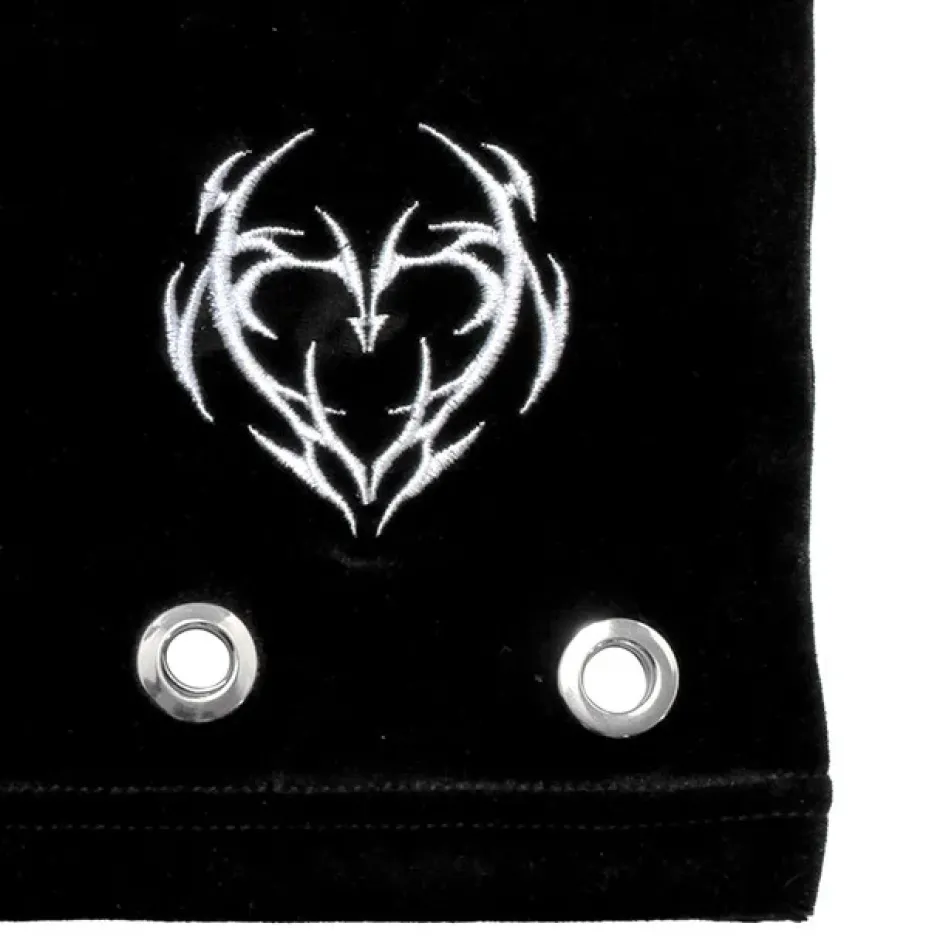 Hats & Caps>LISTEN FLAVOR Metal Heart Nekomimi Velour Cap Black