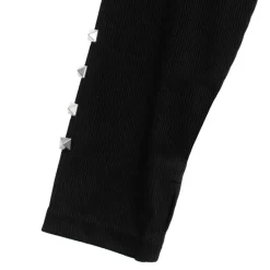 LISTEN FLAVOR Metal Sick Ribbed Tops Black Discount