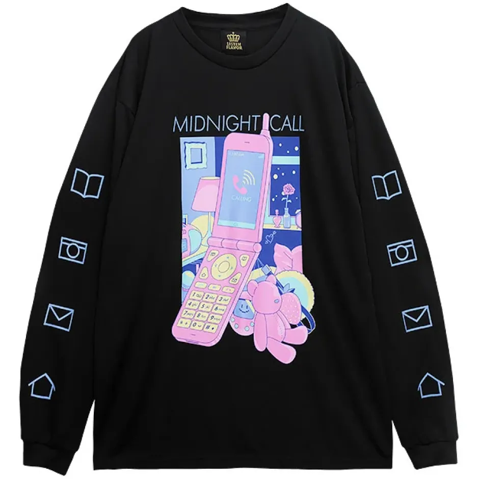 LISTEN FLAVOR Midnight Call Long Sleeve T-Shirt Outlet