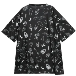 Tops>LISTEN FLAVOR Midnight Ritual Full Graphic Big T-Shirt