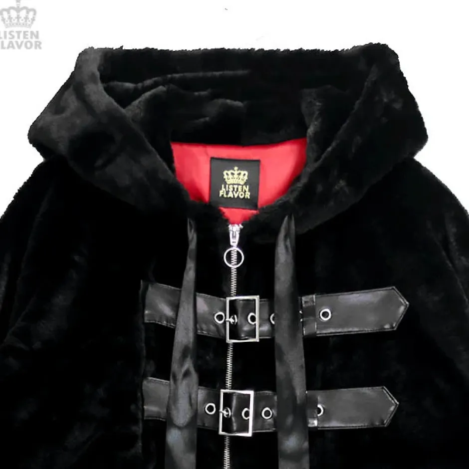 LISTEN FLAVOR Moonlight Faux Fur Blouson w/ Belt Clearance