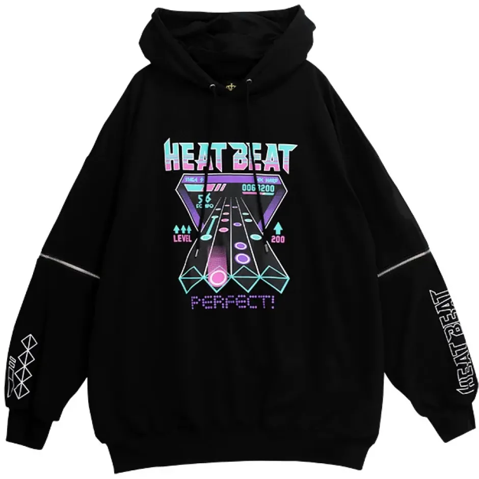 LISTEN FLAVOR Music Game Zip Sleeve 2-Way Hoodie Discount