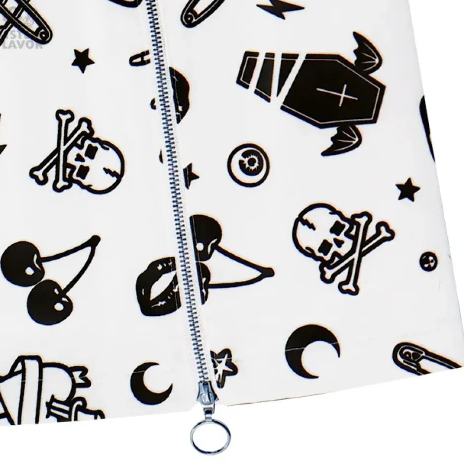 Bottoms>LISTEN FLAVOR Mysterious Pattern Zippered Skirt