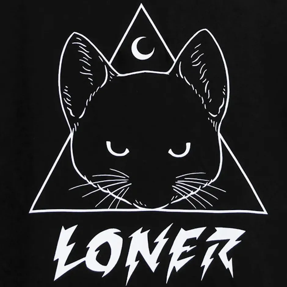 Jackets & Hoodies>LISTEN FLAVOR Mystery Cat Zip Design Hoodie