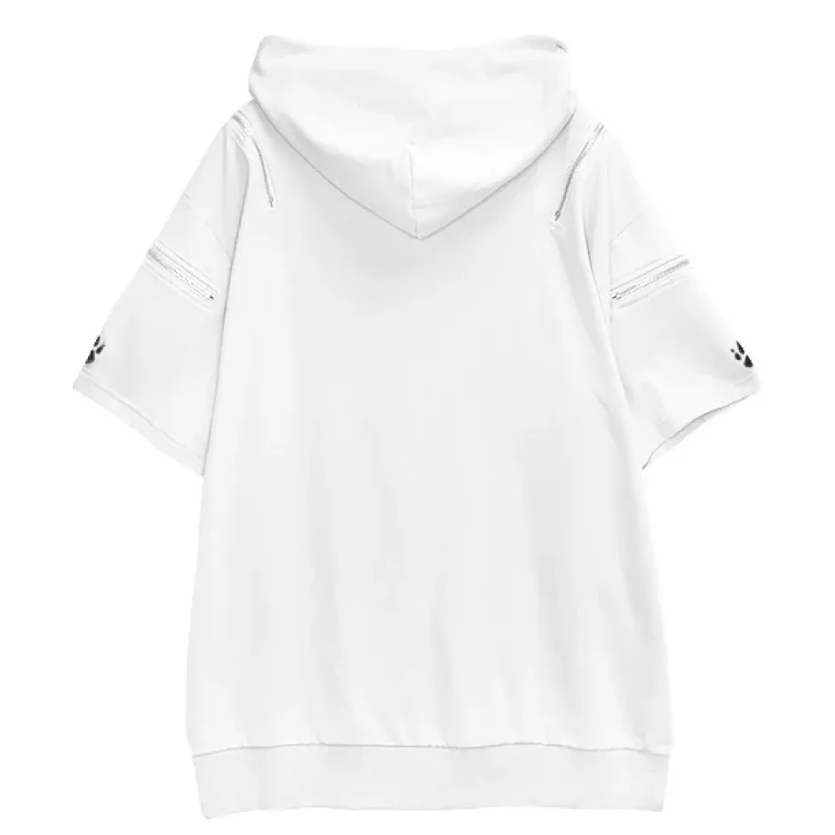 Jackets & Hoodies>LISTEN FLAVOR Mystery Cat Zip Design Hoodie