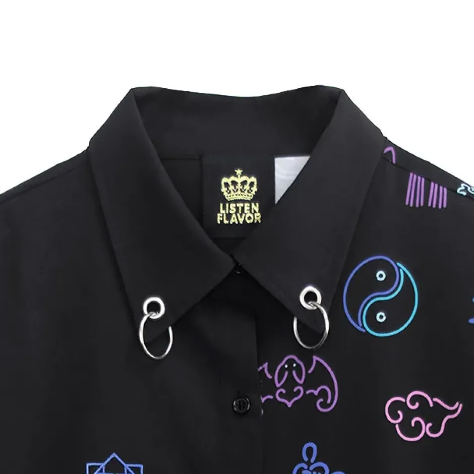 Tops>LISTEN FLAVOR Neon China Shirt