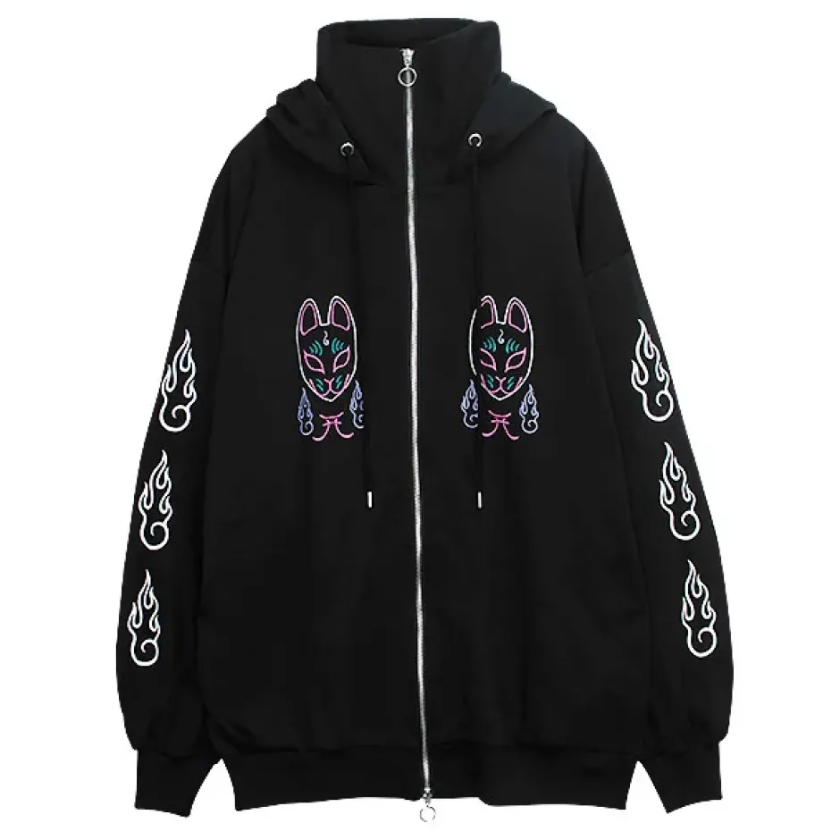 LISTEN FLAVOR Okitsune Sama Zip Hoodie Outlet