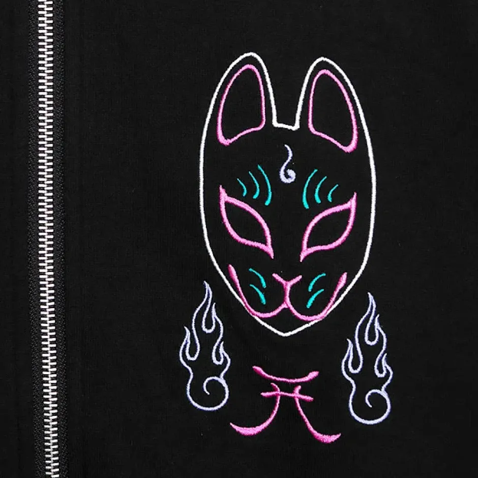 LISTEN FLAVOR Okitsune Sama Zip Hoodie Outlet