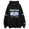 Jackets & Hoodies>LISTEN FLAVOR Paranoia Cat Ring Sleeve Hoodie