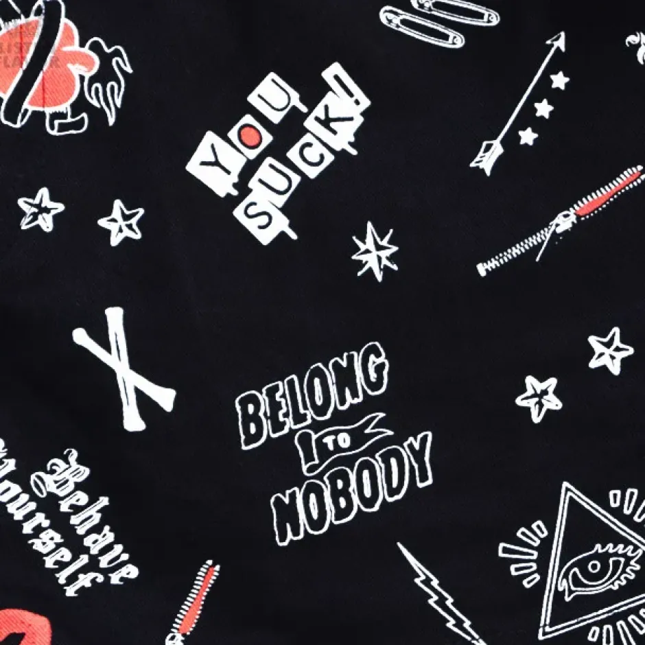 Bottoms>LISTEN FLAVOR Patterned Shorts w/ Garter Belt
