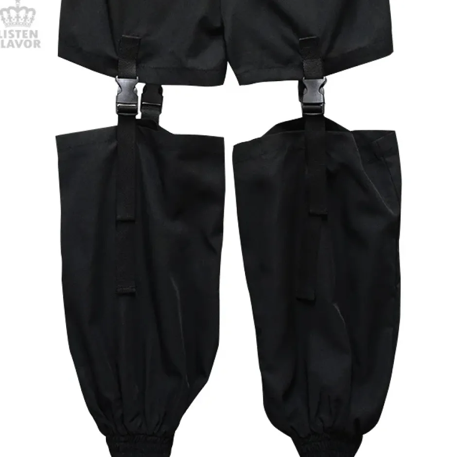 LISTEN FLAVOR Plastic Buckle Hollowed Out Detachable Pants Best