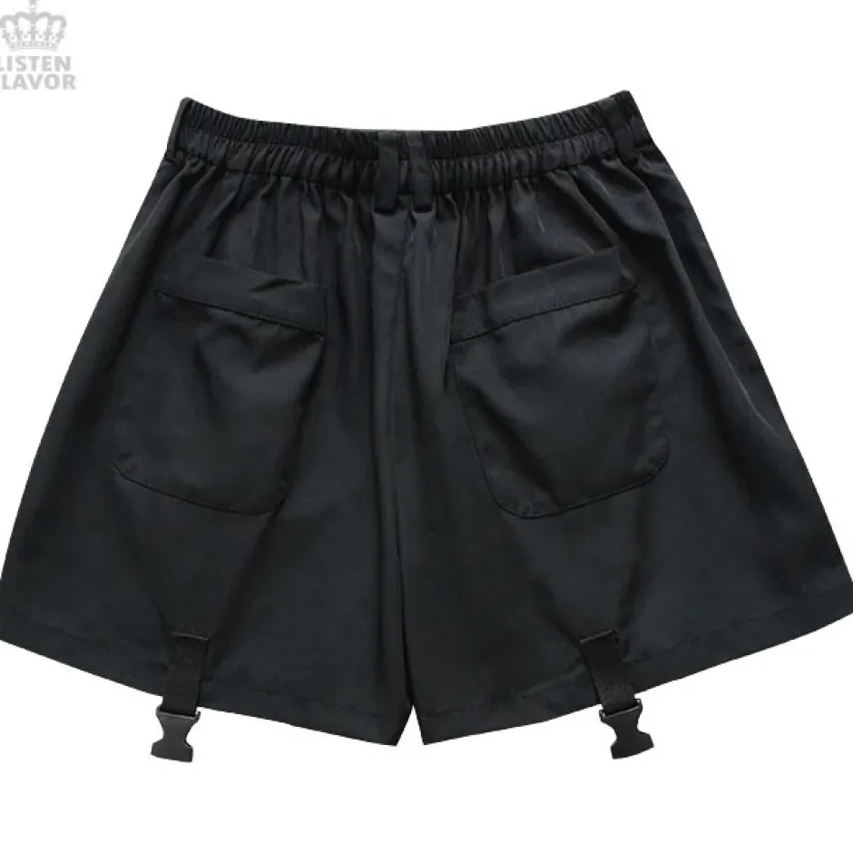 LISTEN FLAVOR Plastic Buckle Hollowed Out Detachable Pants Best