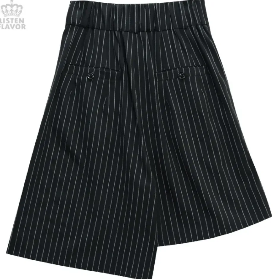 LISTEN FLAVOR Pleated Asymmetrical Gaucho Pants w/ Flap New