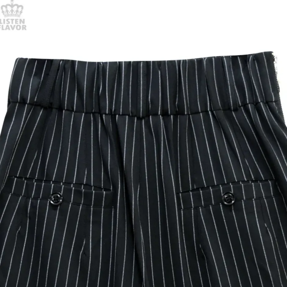 LISTEN FLAVOR Pleated Asymmetrical Gaucho Pants w/ Flap New