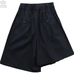 LISTEN FLAVOR Pleated Asymmetrical Gaucho Pants w/ Flap New