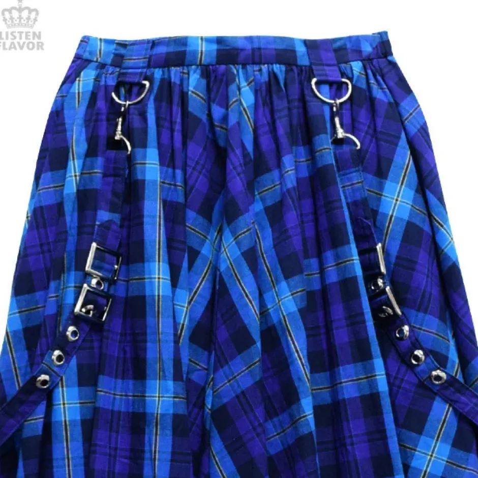 Bottoms>LISTEN FLAVOR Pleated Maxi Skirt w/ Shoulder Straps
