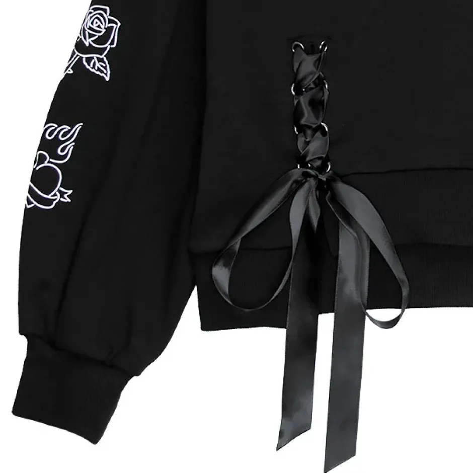 Tops>LISTEN FLAVOR Prayer Lace-Up Sailor Top