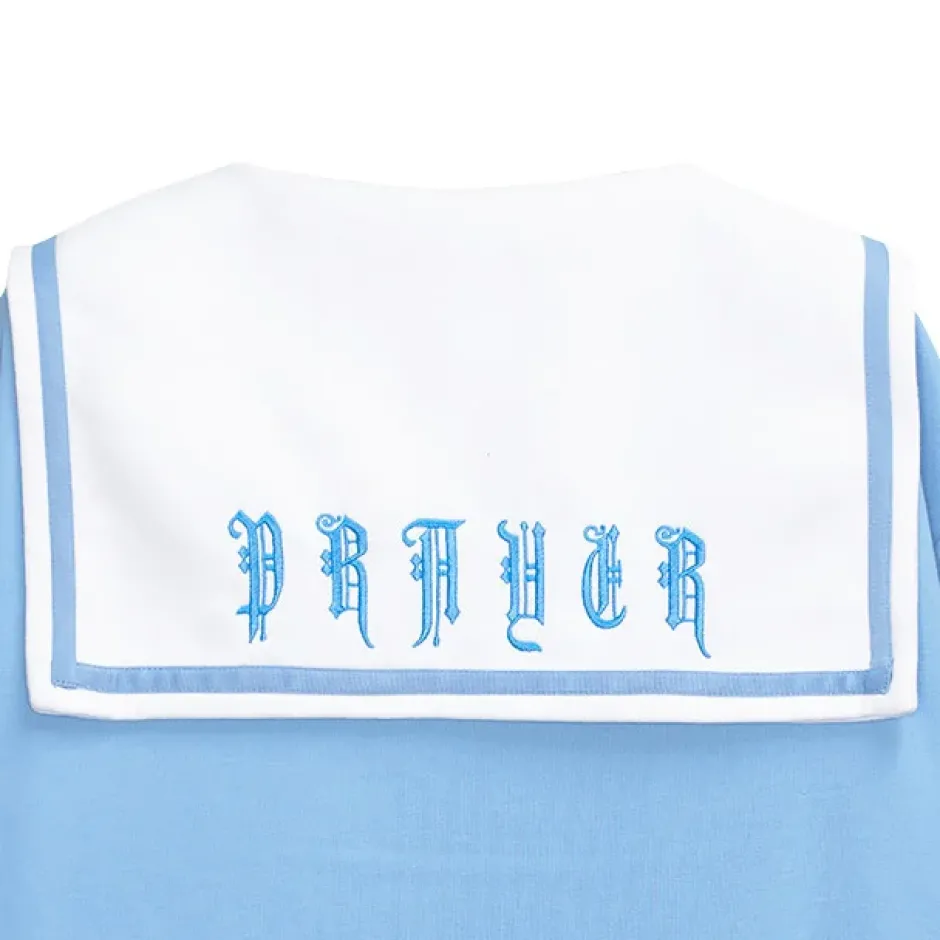 Tops>LISTEN FLAVOR Prayer Lace-Up Sailor Top