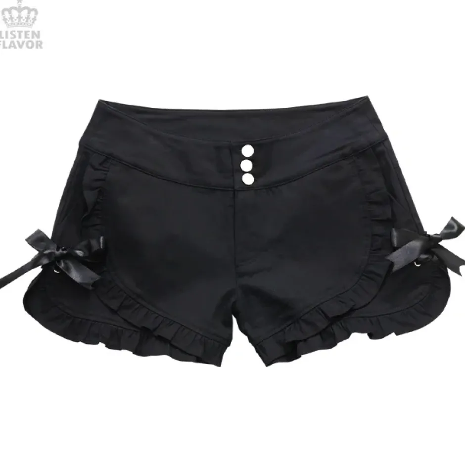 LISTEN FLAVOR Ribbon Frill Shorts Discount