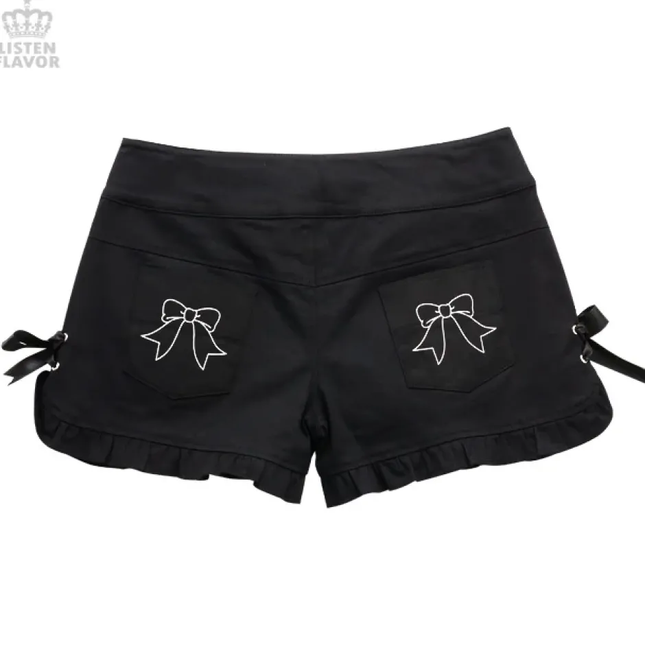 LISTEN FLAVOR Ribbon Frill Shorts Discount